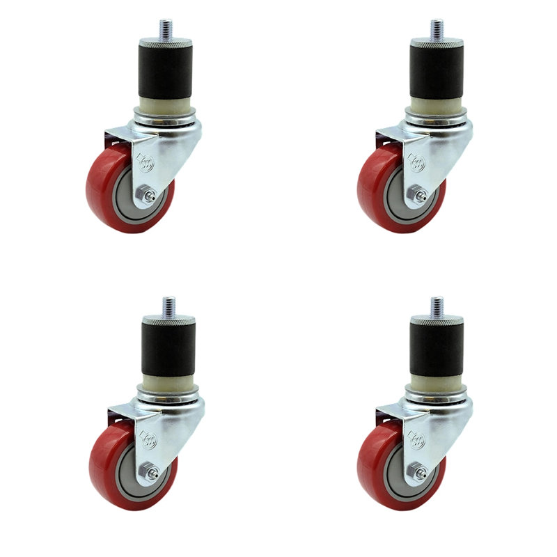 Polyurethane Expanding Caster, Red
