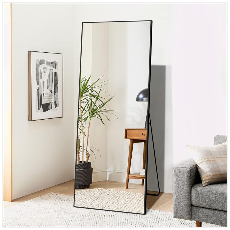 Miroir taille réelle, 64 po x 21 po, Noir