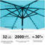Parasol de patio solaire en polyester de 10 pi avec 32 lumières DEL réglables en inclinaison et tissu résistant aux rayons UV-1218124103