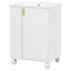 Meuble-lavabo 24 po avec lavabo, armoire de salle de bain avec tablette de porte, rangement latéral ouvert, structure en bois massif, porte à fermeture douce, blanc-627266271