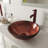 Giovanni Titanium Glass 17" L 17" W 6" H Round Vessel Bathroom Sink-100503762