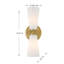 Applique murale 2 lumières Meridian en laiton naturel-2039797856