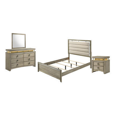 Koepp 4-Piece Rustic Beige Bedroom Set