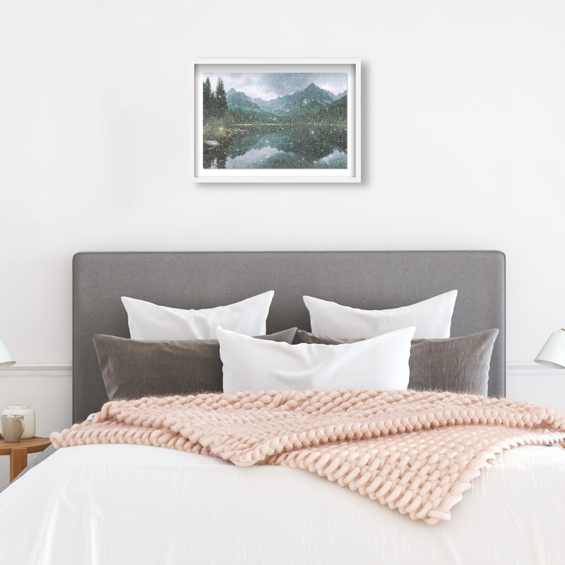 Mountain Mirror I Print by Oliver Gal, 17.5" H x 25.5" W, White Shadowbox