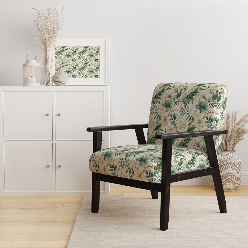 Motif Subdued Oasis Boho - Chaise rembourrée de style campagnard, fauteuil d'appoint rustique floral