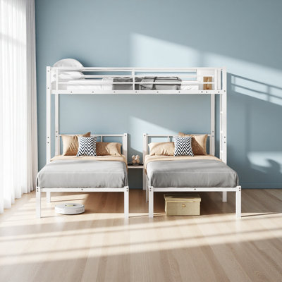 Twin Over Twin & Twin Bunk Beds For 3, Twin XL Over Twin & Twin Bunk Bed Metal Triple Bunk Bed