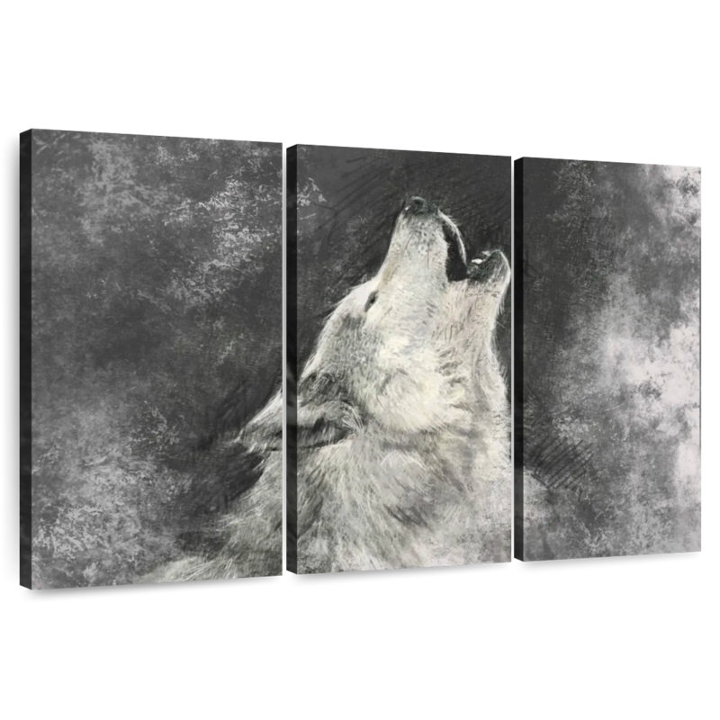 Loup hurlant Brampt BW, H 36 po x l 57 po