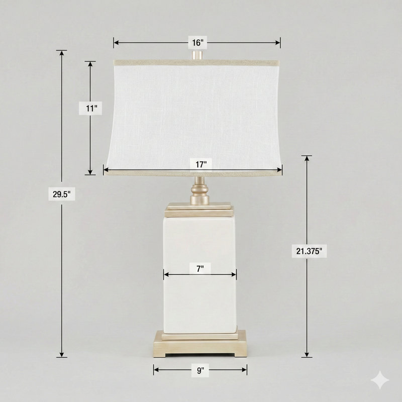Rectangular Ceramic Table Lamp