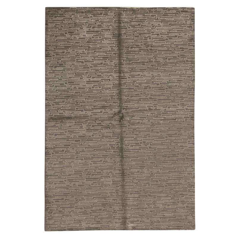 Tapis brun clair et muscade de haute qualité noué à la main