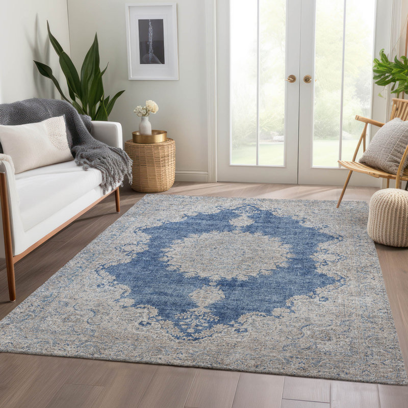 Tapis oriental lavable à la machine de qualité supérieure Naglee AMF1003, Rectangle 10 pi x 14 pi