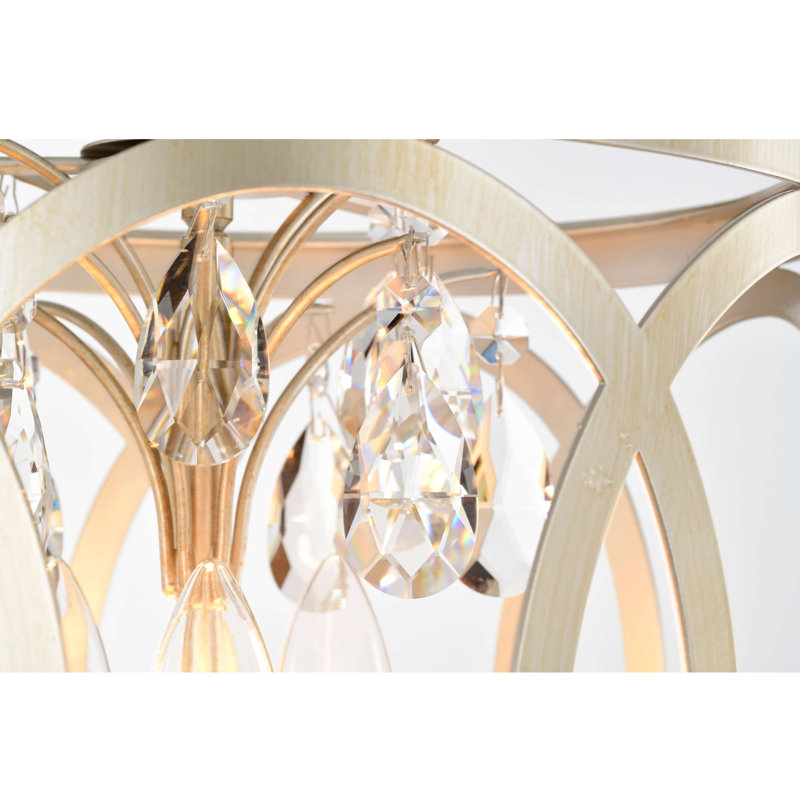Vanetten 3 - Light 11.8" Unique Drum Pendant with Crystal Accents