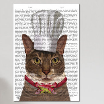 « chat chef i », impression sur toile, H 12 po x l 8 po x P 0,75 po, Toile tendue, Pas de tapis