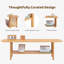 140cm Solid Bamboo & Rattan TV Unit, Double-Layer Open Storage  Fits TVs up to 65"-1920813153