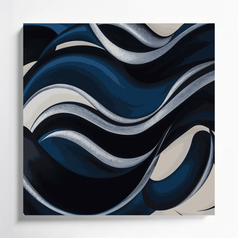 Art mural sur toile Biomorphic Abstraction, H 16 po x l 16 po
