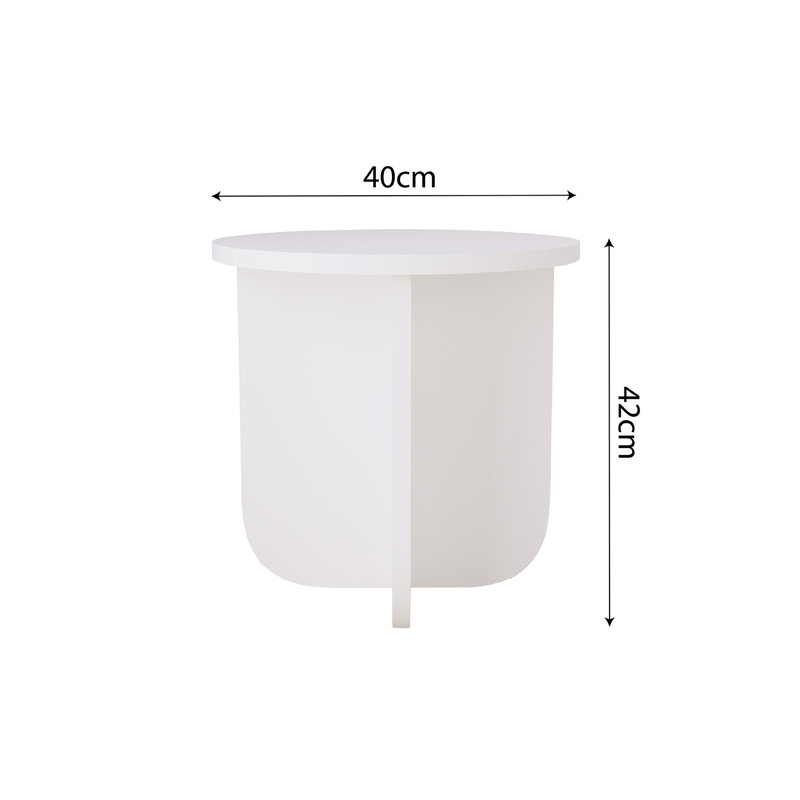 40cm Round Side Table, Compact Modern Wooden End Table, Minimalist Small Side Table for Living Room, Bedroom, Sofa & Corner Use, Easy Assembly, Space-Saving Accent Table