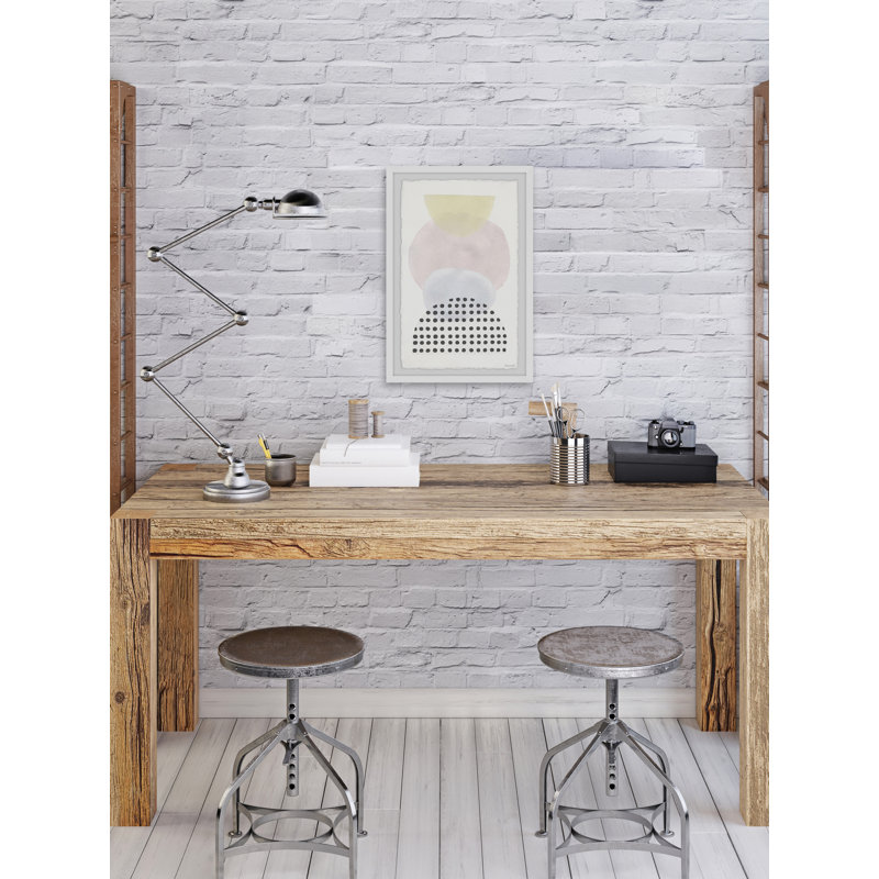 Pastel Circles and Black Dots 1 Piece Single Picture Frame Painting, 61 cm H x 41 cm W