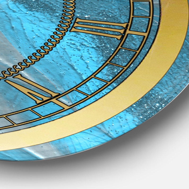 Horloge murale blanche et bleue Paint Waves II, Grand