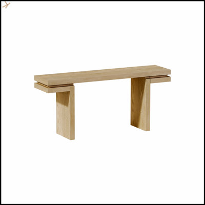 66 Inch Extra Wide Real Wood Veneered Console Table, Minimalist Sofa Table For Entryway, Hallway, Living Room, Home Office