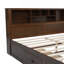 Lit plateforme très grand en bois avec tête de lit multi-rangement, USB et tiroirs-1136781594