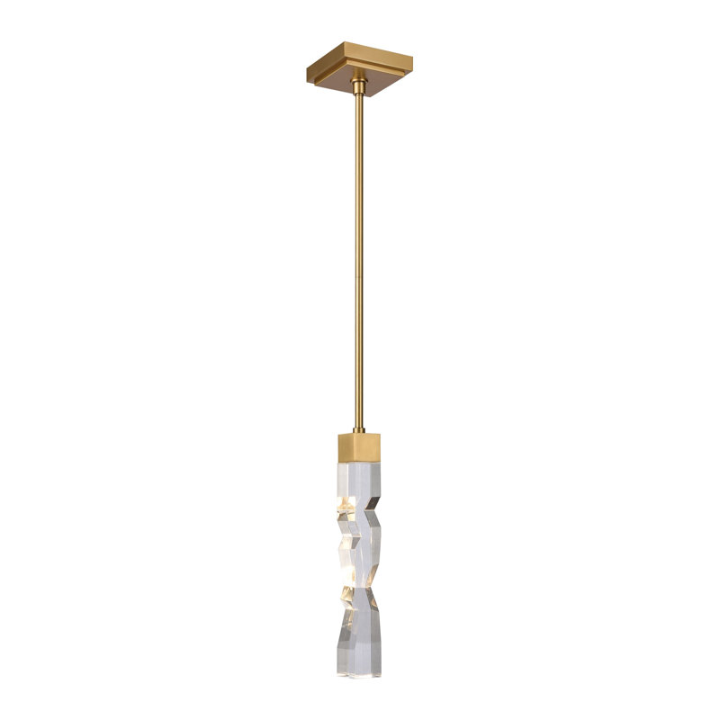 Mamadim Pendant, 63.25" H x 2" W x 2" D, Aged Brass