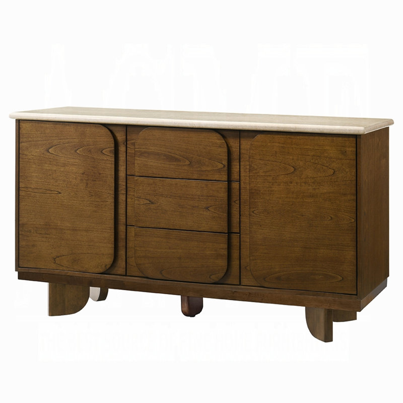 Kasha Server W/natural Marble Top
