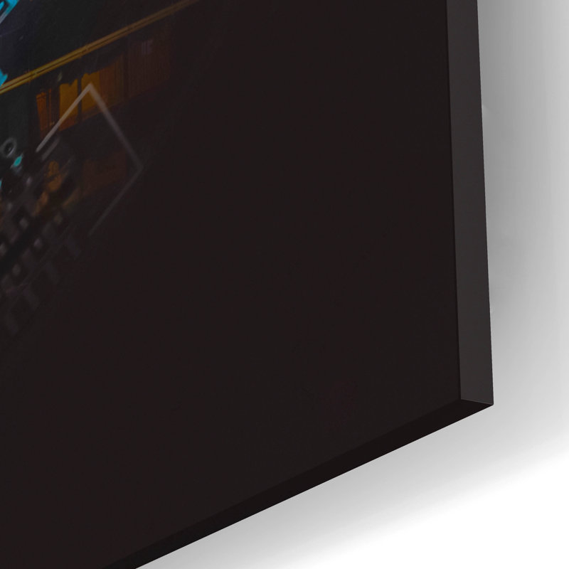 Art mural en verre acrylique «Crypto Power», 24 po x 24 po, H 12 po x l 12 po x P 0,13 po