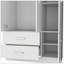 Armoire Douglas en mélamine, deux tiroirs, tringle suspendue et 4 portes.-728553602