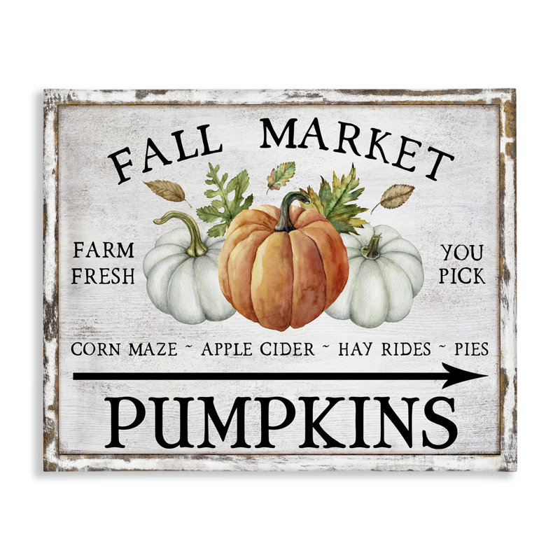 Fall Market Pumpkins Canvas Wall Art by Creatif Belle, 24" H x 30" W