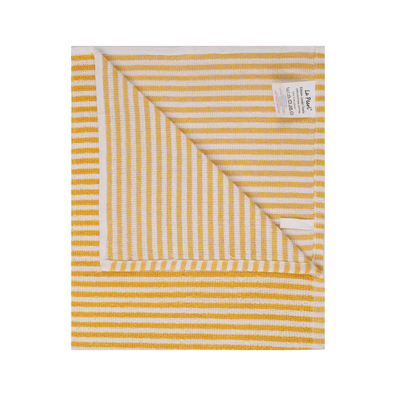 Cotton Stripe Jacquard Tea Towel Kitchen Towel, 4, Yellow