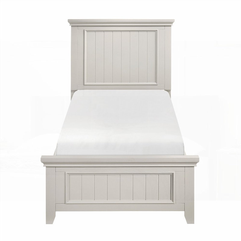 Lit à panneaux simple de style ferme - 44 po x 79 po x H 55,5 po, aucun sommier requis, fabrication en bois massif