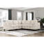 Mobilier de salon siège d'angle beige avec rangement en tissu velours côtelé 1 pièce modulaire-781481351