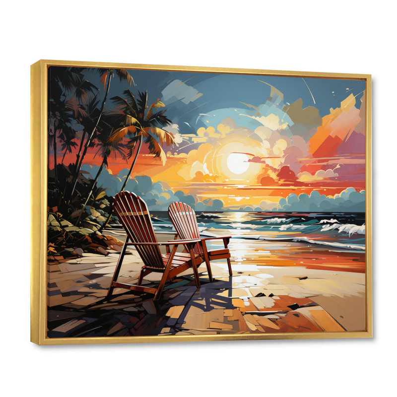 Beach Tropical Vibes XXXII - Imprimé, 12" H x 20" W, Cadre flottant doré