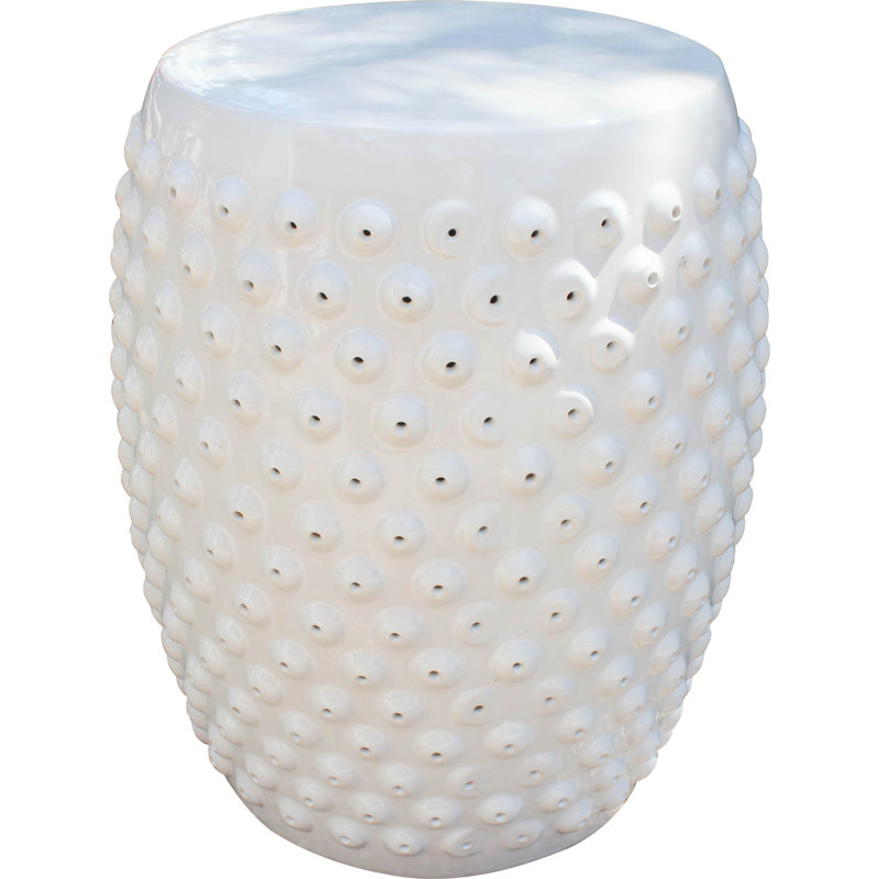 Tabouret de jardin Allyssa, Vernis blanc antique