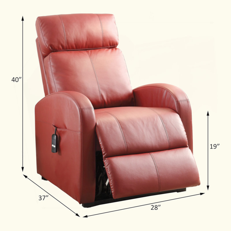 Rodborough PU Recliner W/ Power Lift, Red