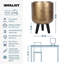Metallic Concrete Effect Cylinder Round Planter on Hardwood Legs, Round Indoor Plant Pot Stand for Indoor Plants, Indoor Flower Pot-1091484467-1091484466