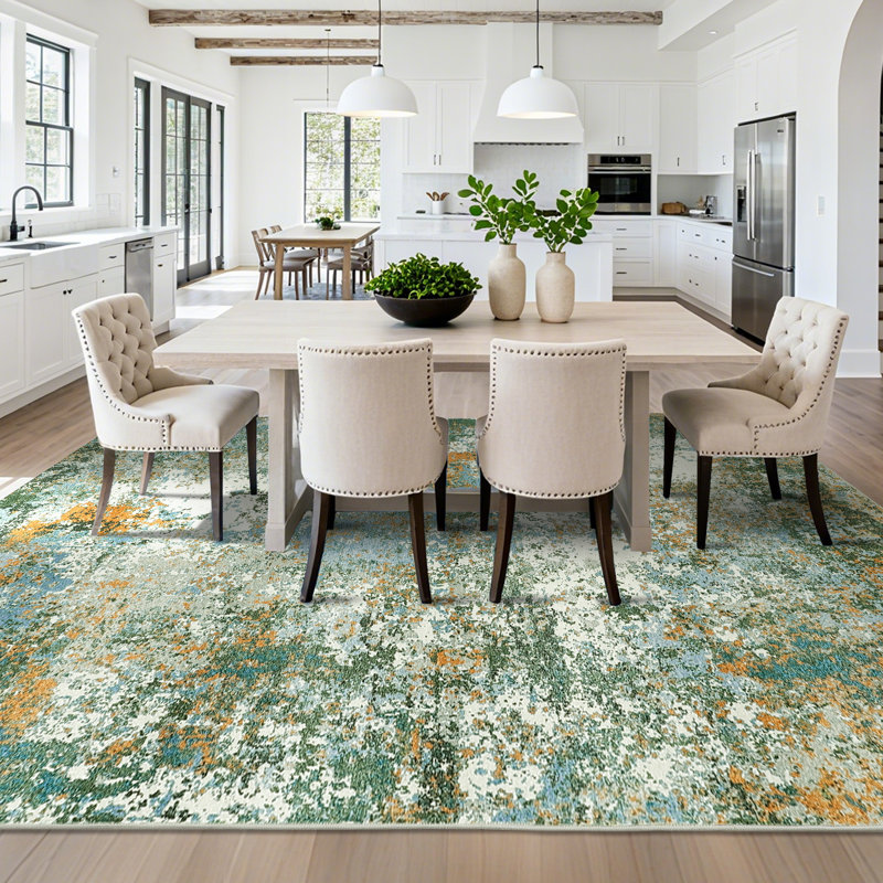 Modern Abstract Machine Washable Area Rugs for Living Room, Non Slip Rug for Bedroom Nursery, Soft Stain Resistant Carpet
