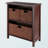 Jabora Brown 4-Piece Storage Shelf with 3 Foldable Woven Baskets, 29.74" H X 27.75" W X 12.76" D