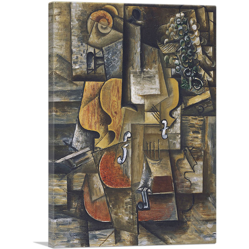«Violin and Grapes 1912» par Pablo Picasso, reproduction d'art sur toile tendue, H 18 po x l 12 po x 1,5 po