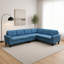 Canapé d'angle modulaire en L 6 places, 4 pièces, en tissu Calico avec méridienne