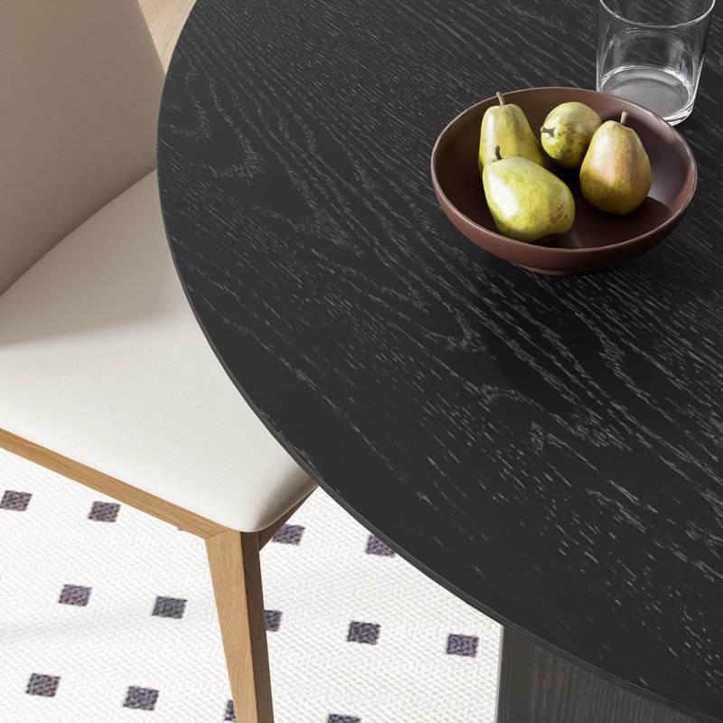 Table de salle à manger ovale en bois, H 30 po x L 67 po x l 33,50 po, Noir