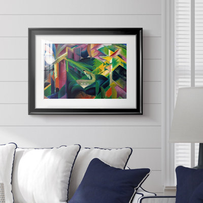 Foxes (Füchse)-Franz Marc-Framed Print with Mat and glass-1913