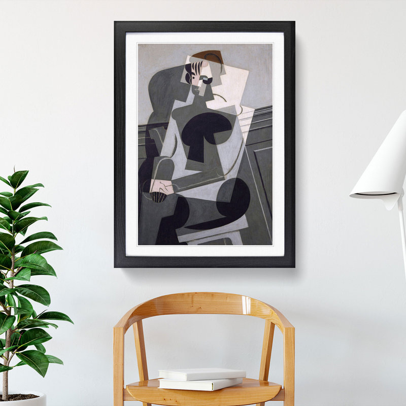 Portrait Josette Gris by Juan Gris - Picture Frame Painting, Black Framed, 65cm H x 48cm W x 2cm D