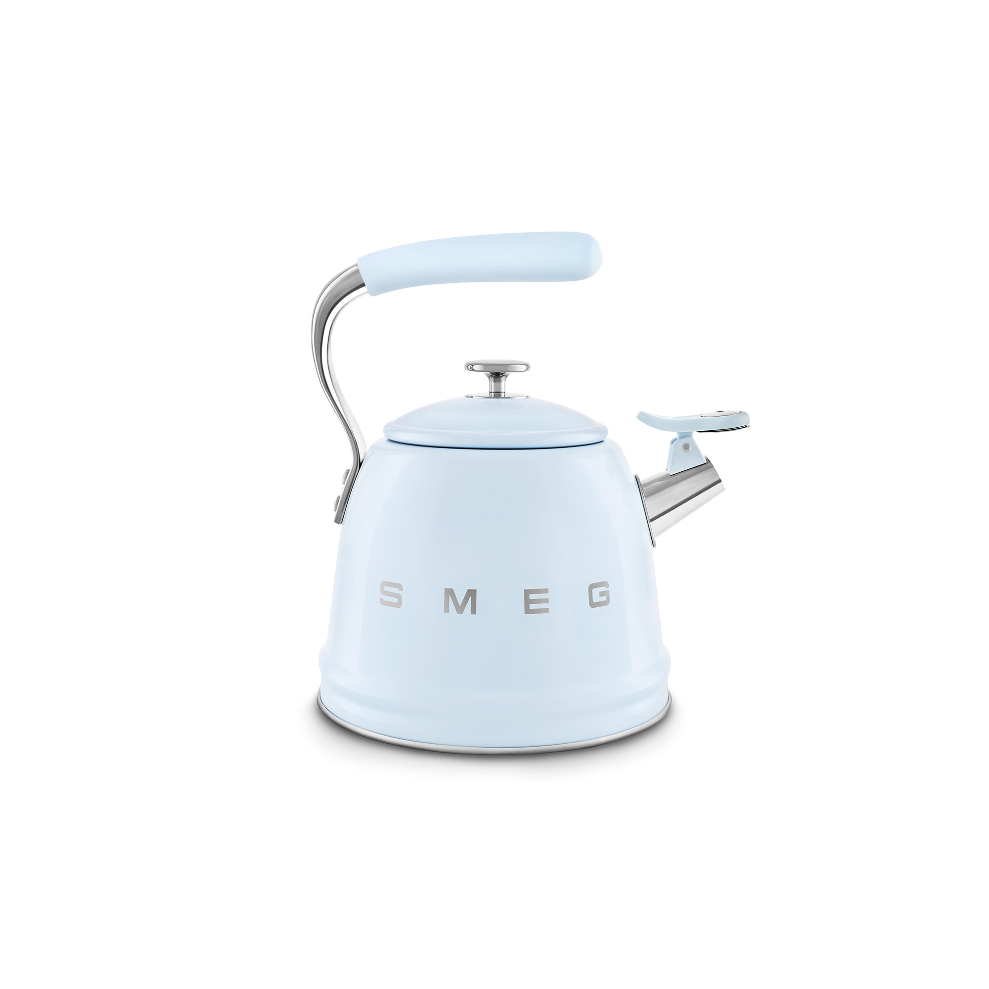 SMEG 50"s Retro Style Whistling Stovetop Kettle, Pastel Blue