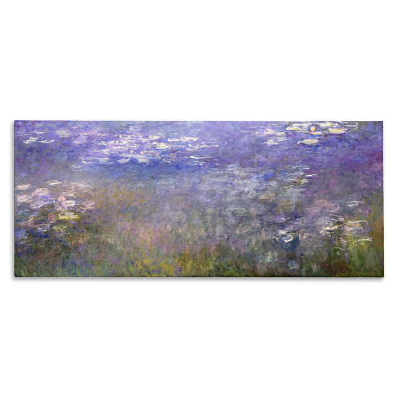 Art mural classique sur toile, "Monet Pond Lilies" par one1000paintings, H 10 po x l 24 po