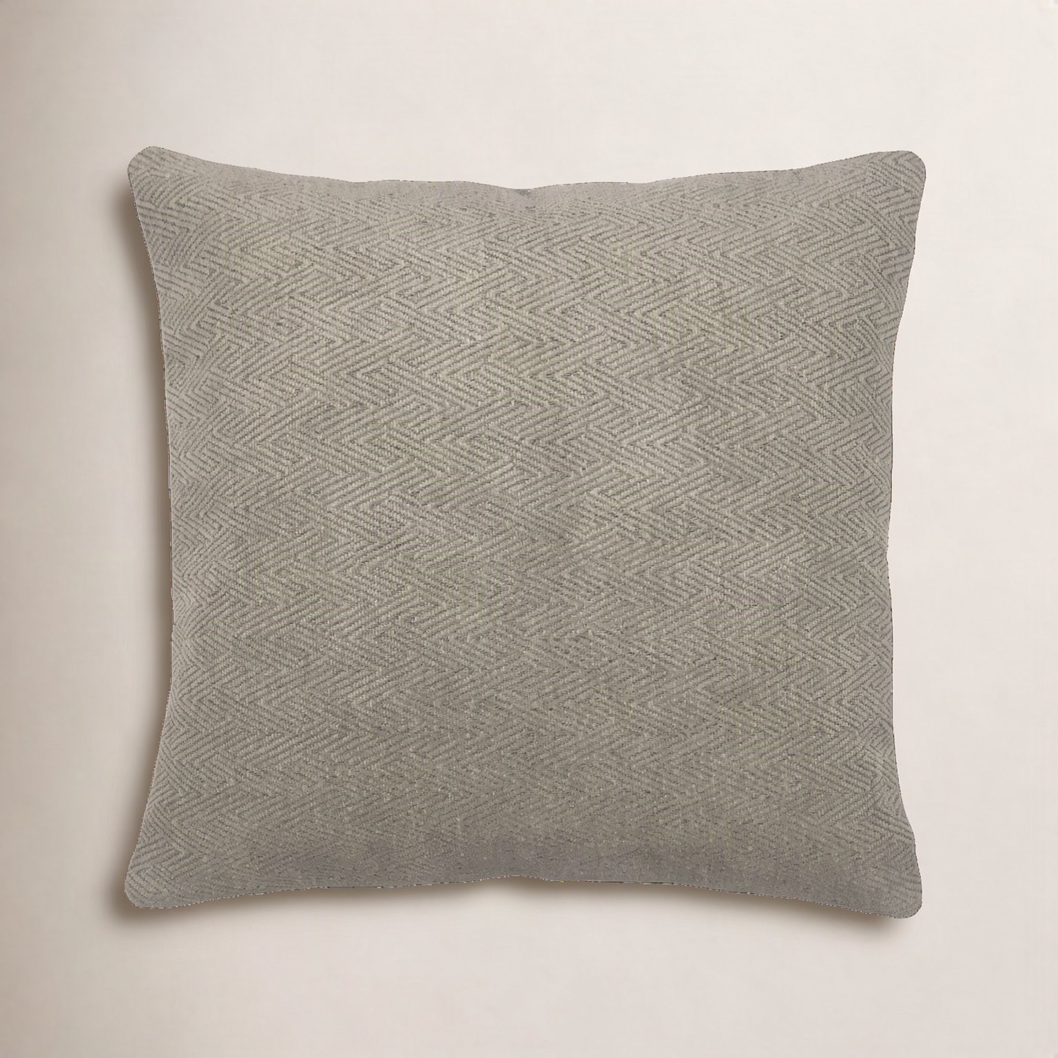 Indoor/Outdoor Throw Pillow, 18" x 18", Beige Geometric