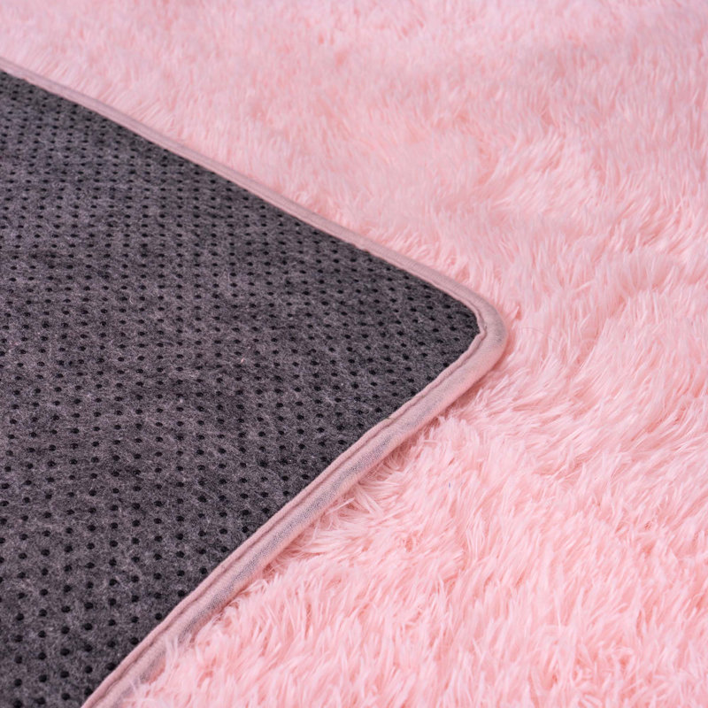 6x9 ft Pink Shag Rugs for Living Room, Non-Slip Area Rugs for Nursery Kids Playroom Dorm Office, Indoor Modern Plush Shag Carpets