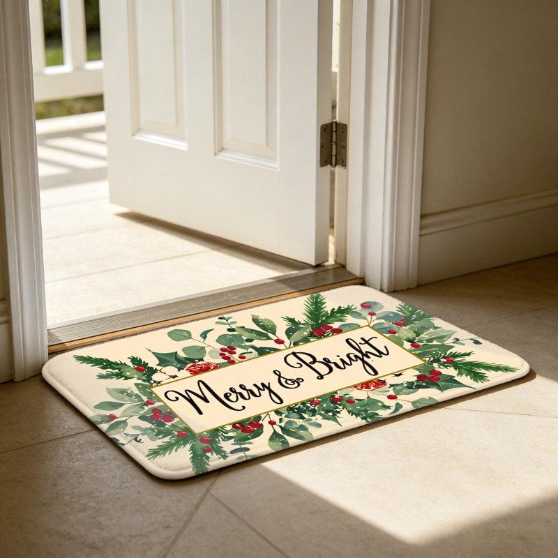 Multicolore tapis de porte Merry & Bright Christmas, 24 x 36 po
