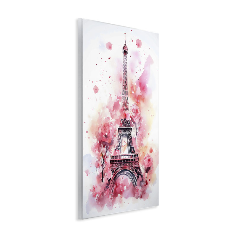 Plaque murale Eiffel Tower In Roses, design by Creative Studio, H 15 po x l 10 po