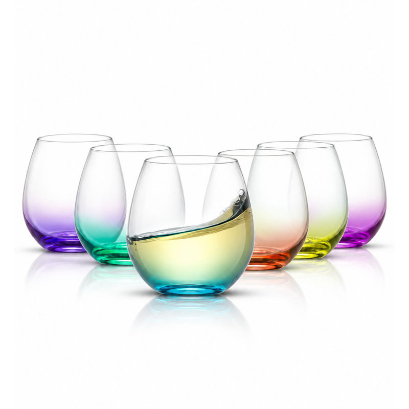 Verres à vin de couleur JoyJolt Hue, 15 oz