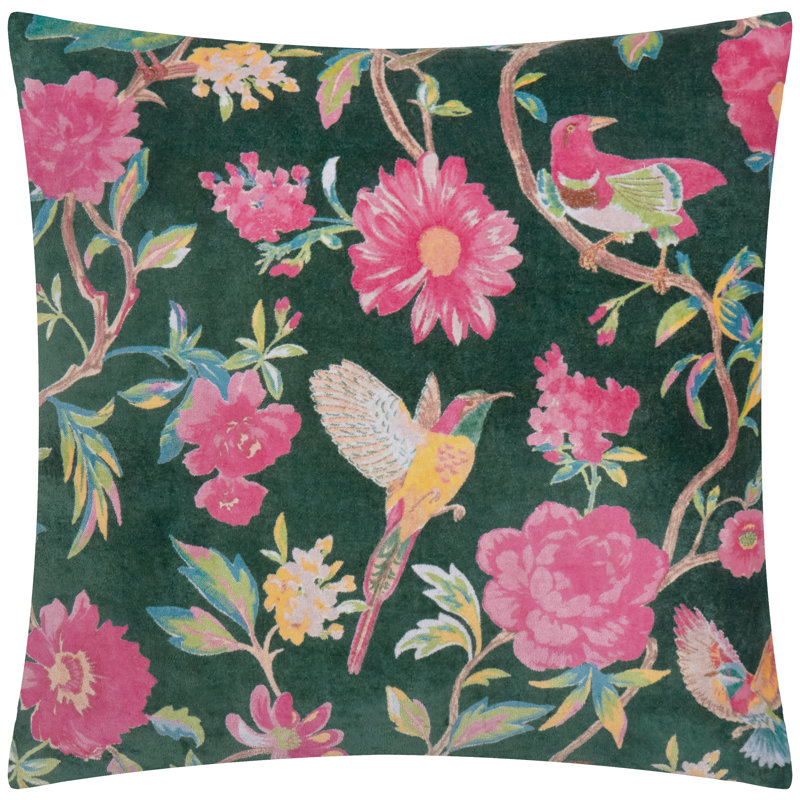 Ataman Floral Square Cushion Cover, Woodgrove Green